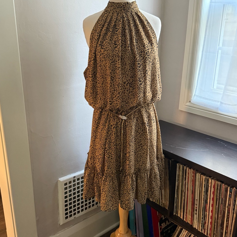 Leopard Print Ruffle Halter Top Midi Hem Dress XL

BTFBM - Picture 2 of 12